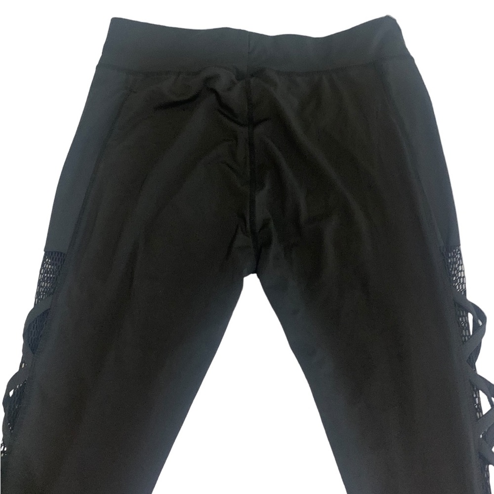 NWT Black Crisscross Mesh Leggings-Size L/XL - Picture 6 of 15
